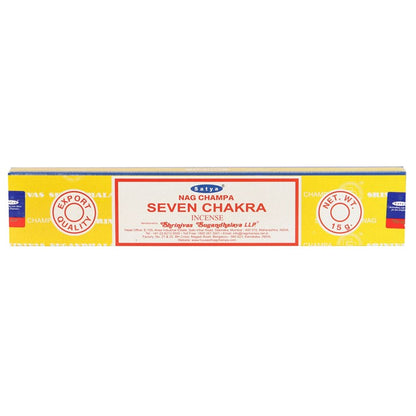 12 Packs of Seven Chakra Incense Sticks by Satya