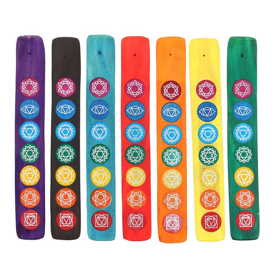 Set of 7 Wooden Chakra Incense Holders