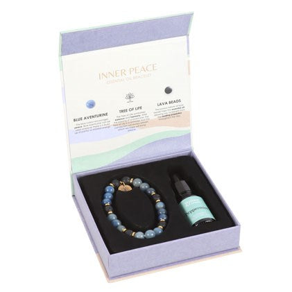 Inner Peace Blue Lace Agate Crystal Essential Oil Bracelet