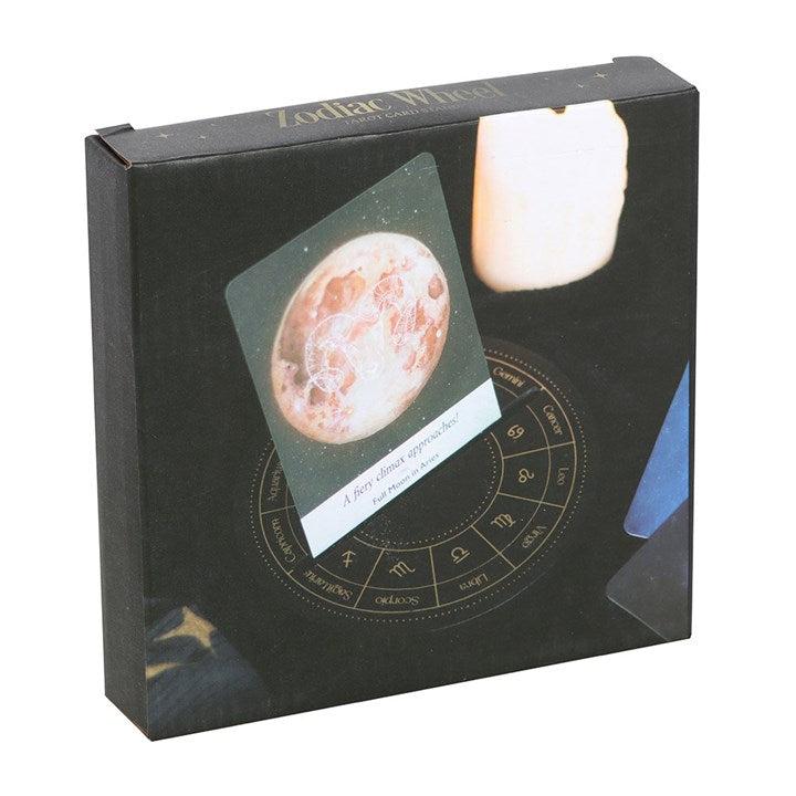 Black Astrology Wheel Tarot Card Stand