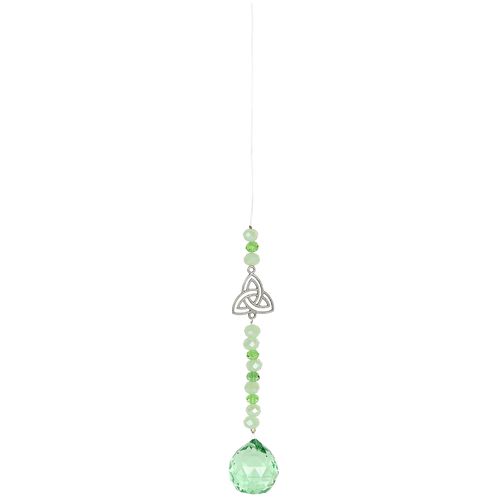 Green Hanging Triquetra Crystal