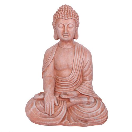 Terracotta Effect 52cm Sitting Garden Buddha