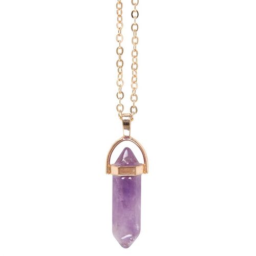 Amethyst Crystal Necklace Greeting Card