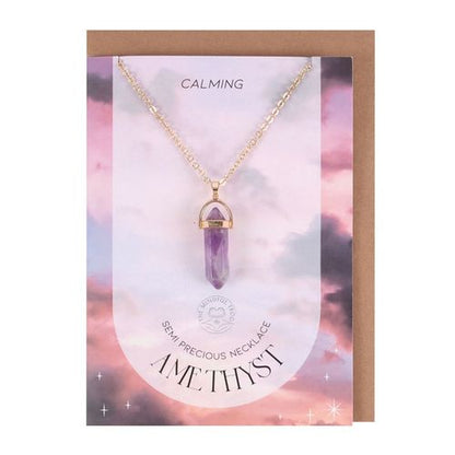 Amethyst Crystal Necklace Greeting Card