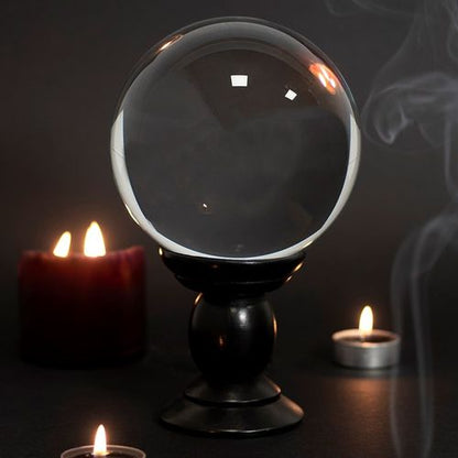 Large Clear Crystal Ball on Stand