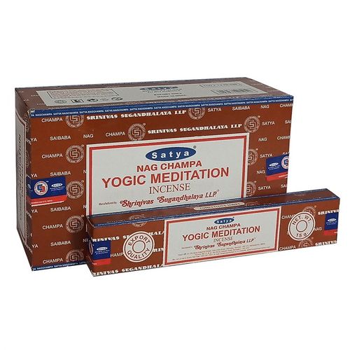 Set of 12 Packets of Yogic Meditation Incense Sticks by Satya